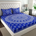 Jaipuri royal elephant print double bedsheet set with 2 pillow covers