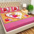 Green mandala Jaipuri print double bedsheet set with 2 pillow covers